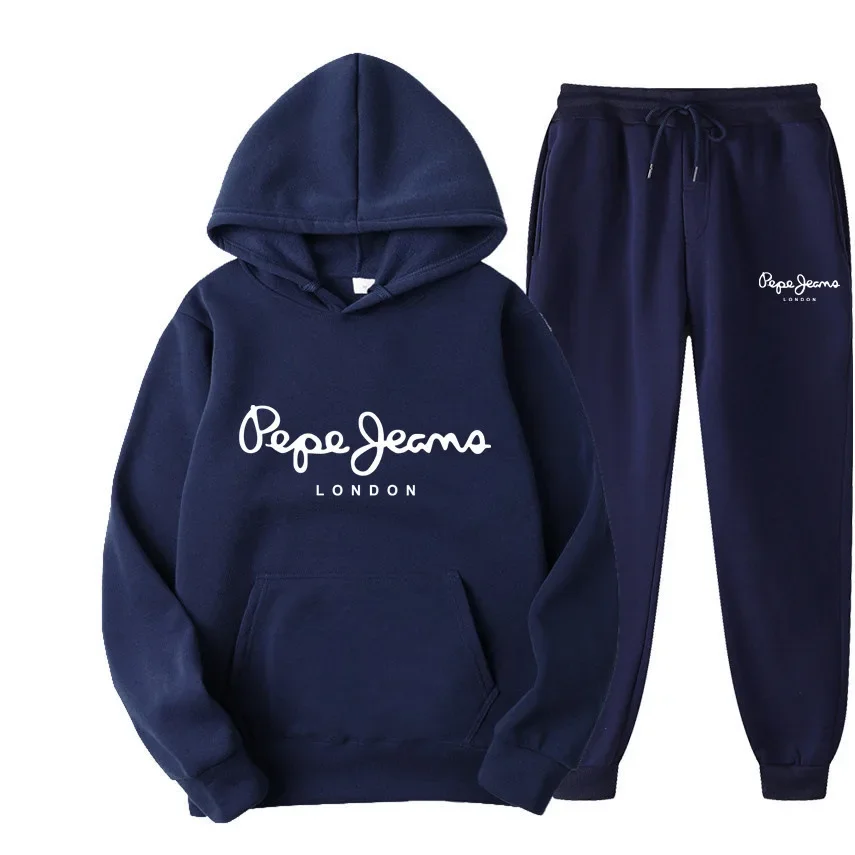 Street Fashion Dance - 男女兼用プリント入りフーディートラックスーツ上下セット ヒップホップ ストリートウェア ジョガーパンツ カジュアル デイリー