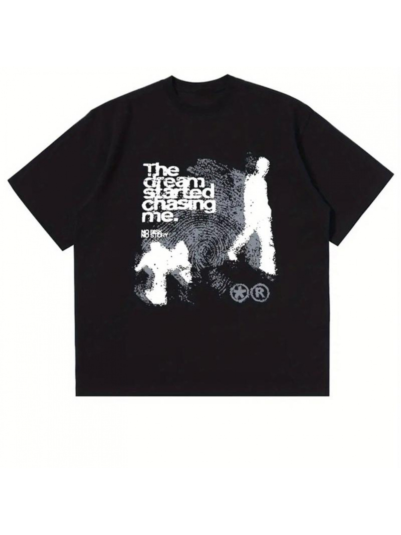 Street Fashion Color Palette - ユニセックス Y2K レトロ柄Tシャツ、黒と白のカラーパレットが特徴、90年代のストリートファッションにインスパイア