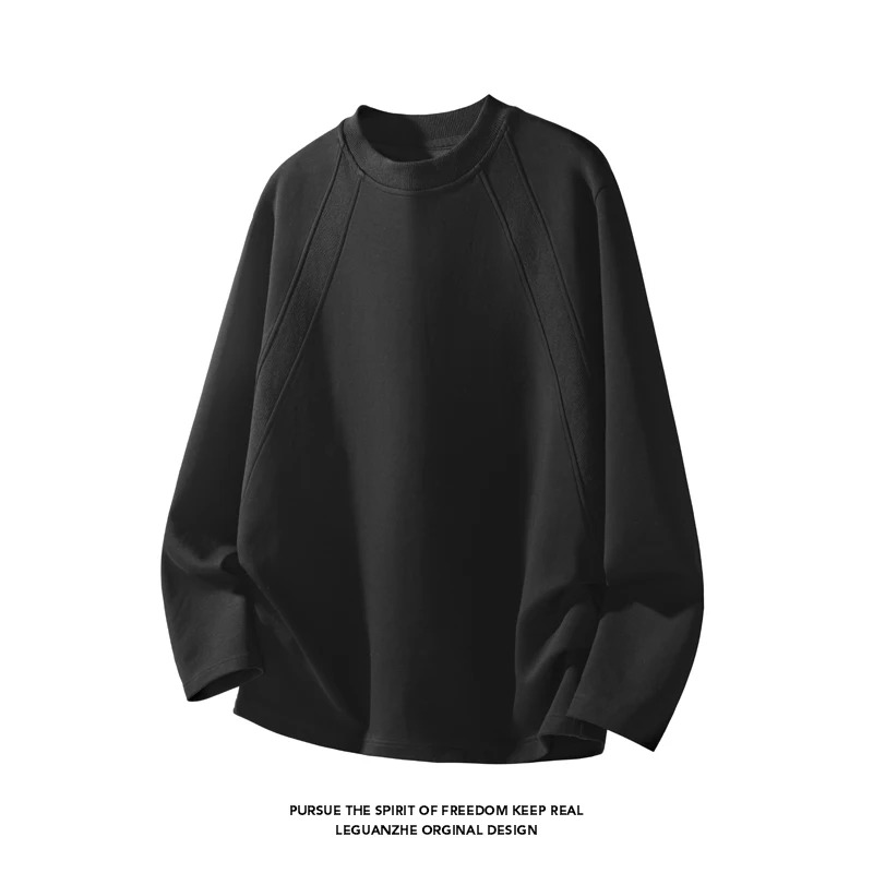 Street Fashion In China - メンズファッション ラグランスリーブ クルーネック 長袖Tシャツ オーバーサイズスタイル 軽量生地