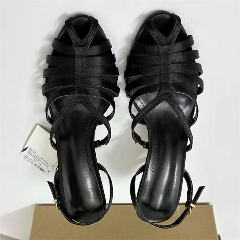 ストリートスタイルのピープトウ、細いバンドバックルストラップ - Street Fashion Shoes のレビューと価格