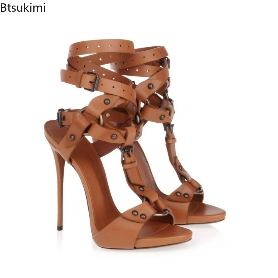 セクシーなサークルクロスストラップグラディエーターサンダルス - Street Fashion Dress のレビューと価格