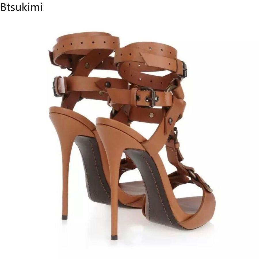 セクシーなサークルクロスストラップグラディエーターサンダルス - Street Fashion Dress のレビューと価格