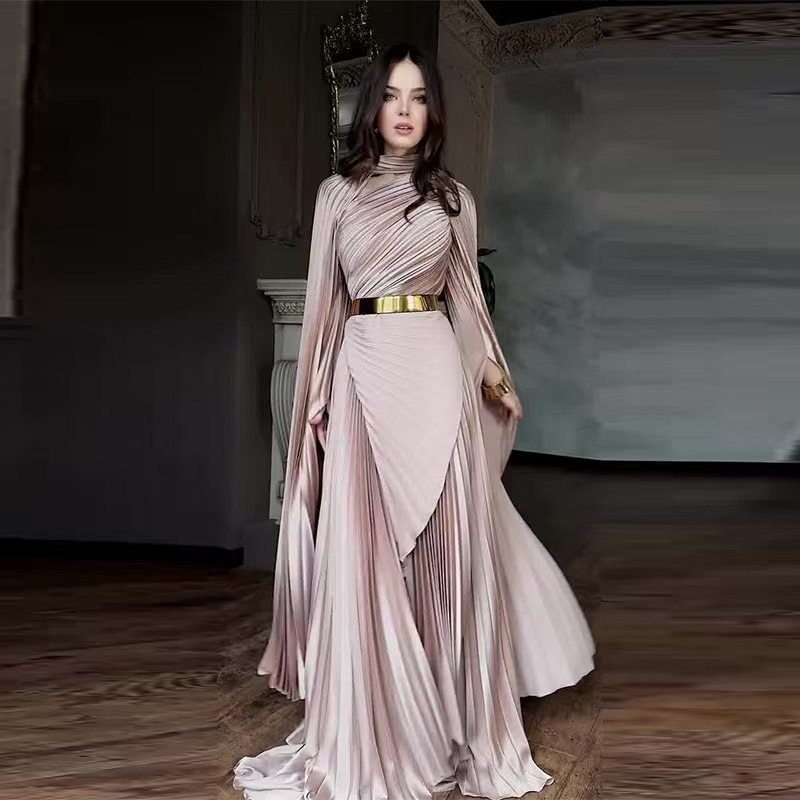 グラデーションプリント折りたたみイブニングドレス、レジャー用 - Guangzhou Street Fashion のレビューと価格