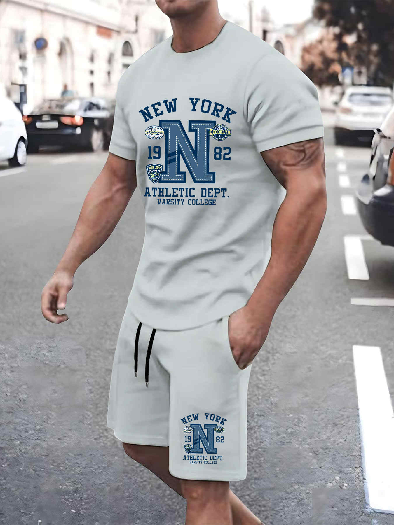 2025年ニューサマーメンズセット高品質Tシャツショーツツー - Street Fashion New York 2025 のレビューと価格