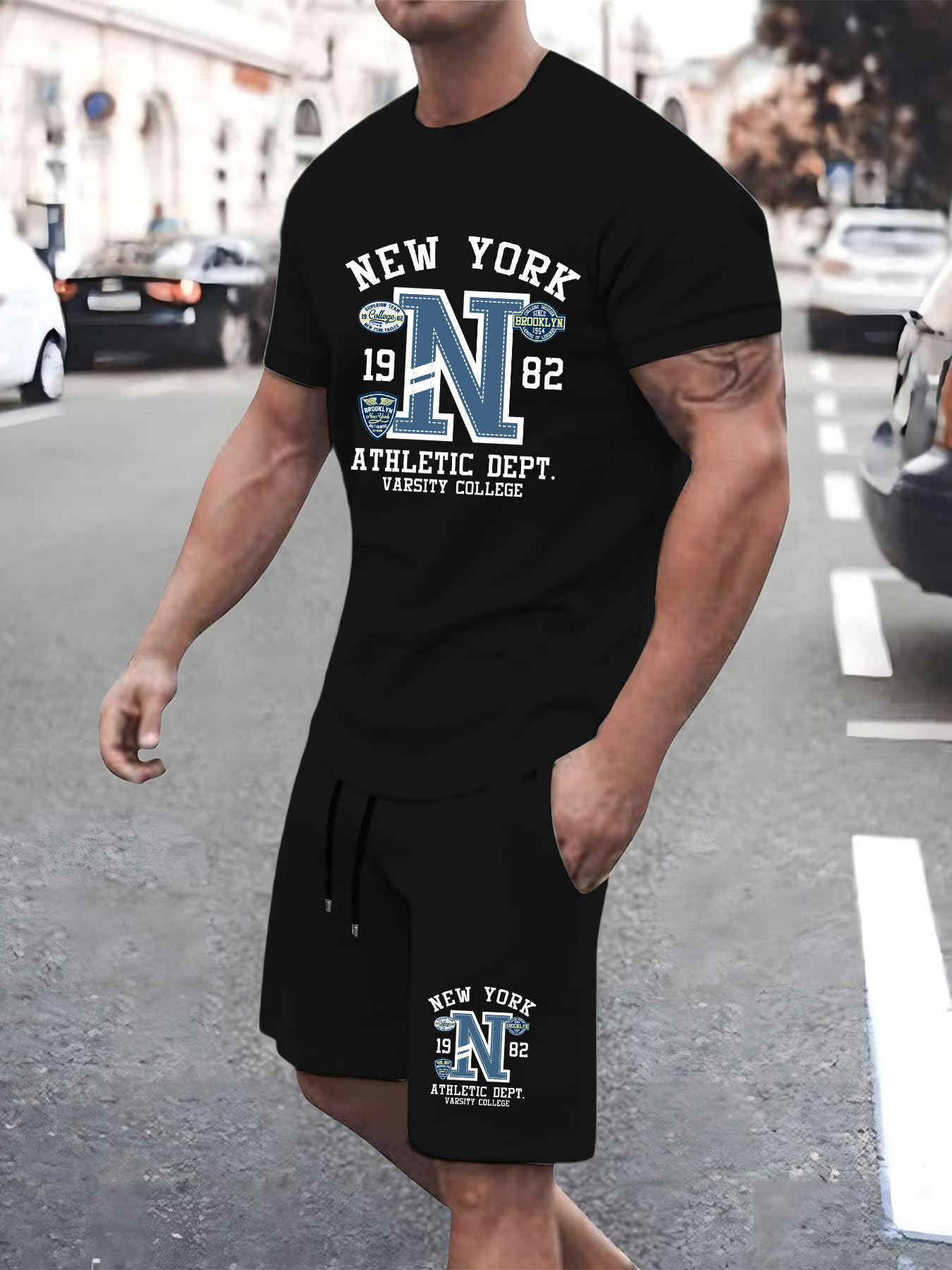 2025年ニューサマーメンズセット高品質Tシャツショーツツー - Street Fashion New York 2025 のレビューと価格