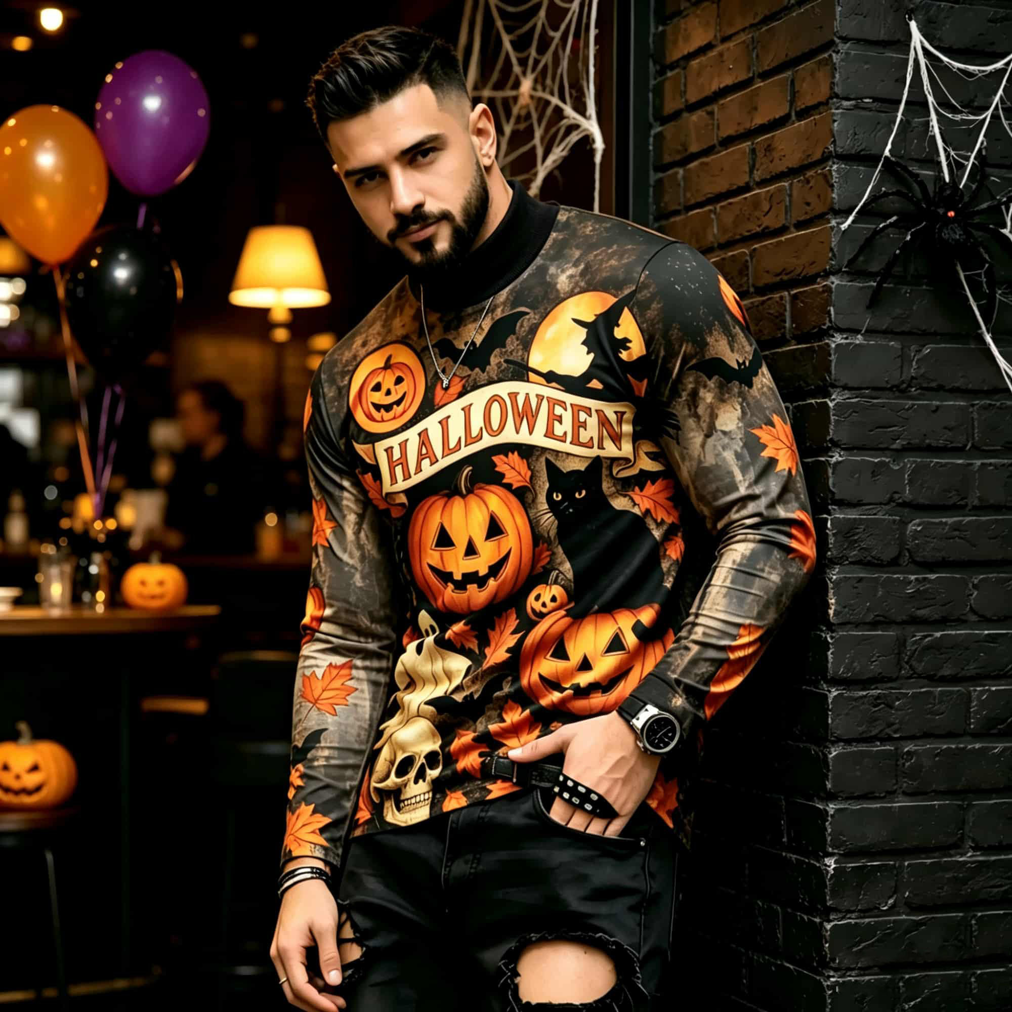 カジュアルファッションストリートスタイル ハロウィンプリント - Street Fashion In China のレビューと価格