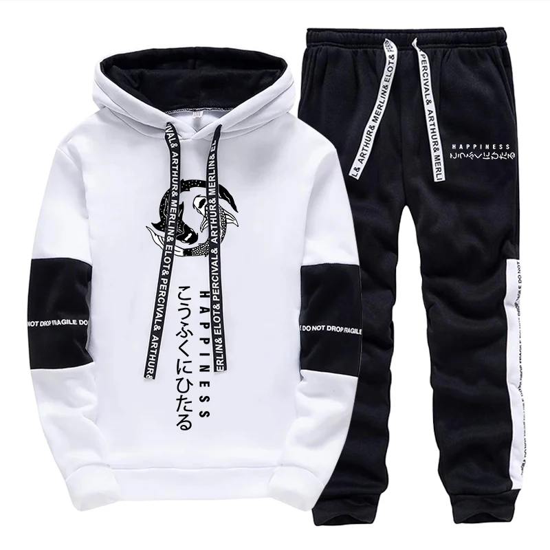 メンズファッション トラックスーツ プリント カジュアル フ - Street Fashion In China のレビューと価格
