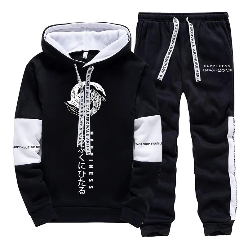 メンズファッション トラックスーツ プリント カジュアル フ - Street Fashion In China のレビューと価格