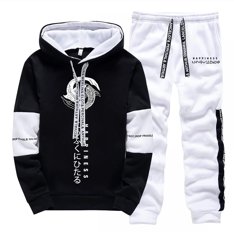 メンズファッション トラックスーツ プリント カジュアル フ - Street Fashion In China のレビューと価格