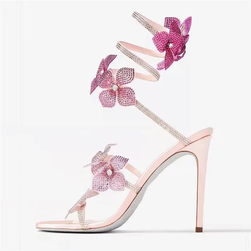 Eilyken セクシーなクリスタルフラワー薄型ハイヒールの - Street Fashion Shoes のレビューと価格