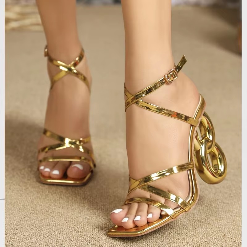 Eilyken-女性のための正方形のつま先のハイヒール、ナロ - Street Fashion Shoes のレビューと価格